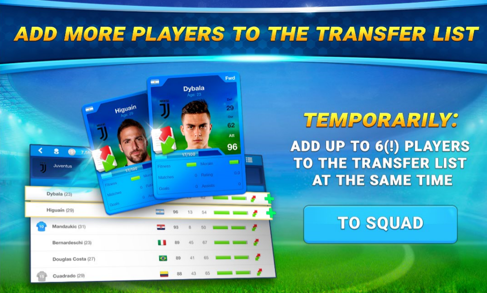 OSM Players. Transfer list. Add 1 Player.