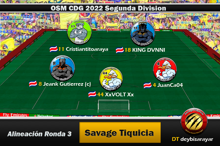 Alineación Savage Tiquicia CDG Ronda 3.png